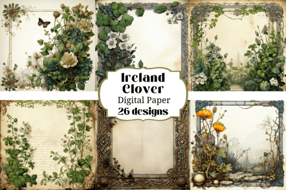 26 Ireland Clover Shamrock Backgrounds for St Patrick's Day Crafts
