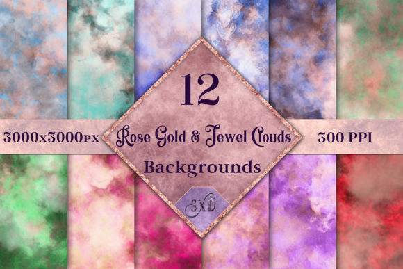 Elevate Your Visuals with Rose Gold and Jewel Color Clouds