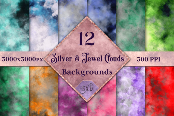 Elevate Your Visuals with Silver and Jewel Colour Clouds Backgrounds