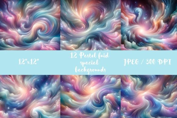 Pastel Fluid Spatial Backgrounds: A Celestial Design Asset