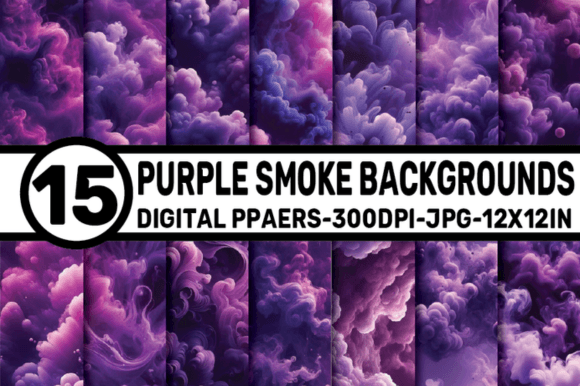 Purple Smoke Backgrounds Digital Papers: A Design Asset Guide