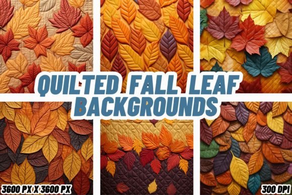 Quilted Fall Leaf Backgrounds: A Cozy Digital Canvas
