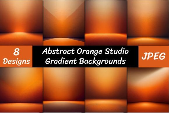 Transform Your Visuals with Orange Studio Room Gradient Backgrounds