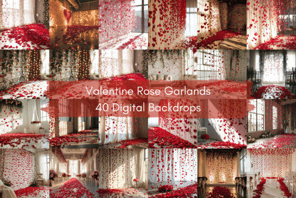 Valentine Rose Garlands: Rustic Romance Backdrops
