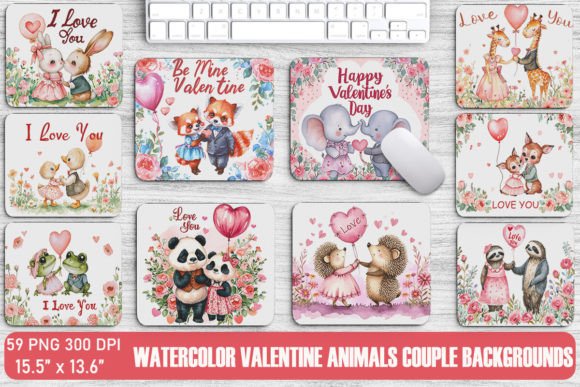 Valentine's Animals Couple Backgrounds for Your Designs