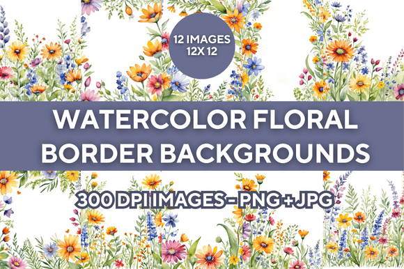 Watercolor Floral Borders: A Designer's Colorful Toolkit